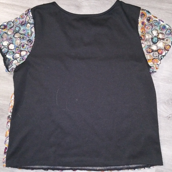 Anthropologie | Colorful Spiral Design Top Sz L - Picture 2 of 3